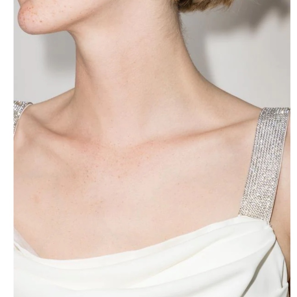 De La Vali Mojio Diamanté Draped Minidress (perfect bridal after party look!) - Picture 4 of 5
